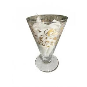 RARE Vintage Kahlua gold "Celebration"  "Atomic Age" mudslide cocktail glass MCM